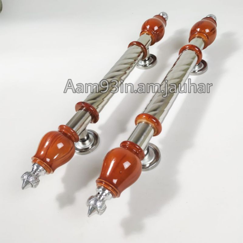 Kunci pintu kupu tarung minimalis handle Tarikan gagang Jambu Kayu ulir panjang 40 cm STAINLES KOMIS