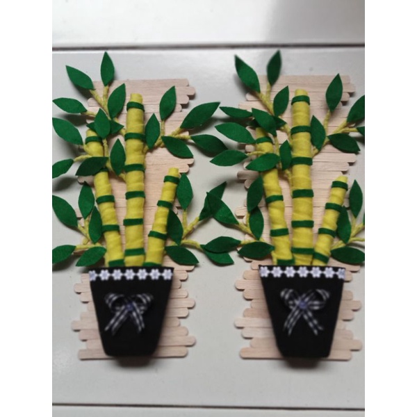 Kerajinan Tangan Hiasan Dinding/ Dekorasi Dinding Bambu Hias dari Kain Flanel dan Stik Es Krim. MaNa