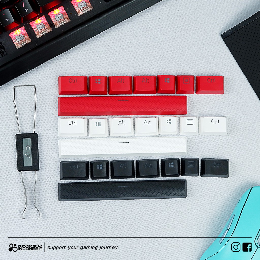 Keycaps CLV K70 Bottom Row for Corsair K70 RGB - ABS Double Shot