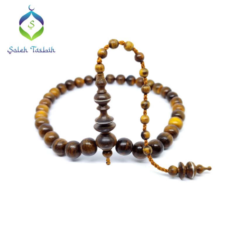 Tasbih Kayu Galih Kemuning Hitam Size 12mm, Isi 33 Butir Asli_COD