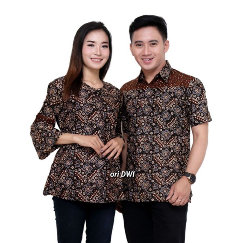 BAJU COUPEL BATIK SARIMBIT PASANGAN KAPELAN SERAGAM BATIK KERJA COUPLE PREMIUM TERBARU PEKALONGAN