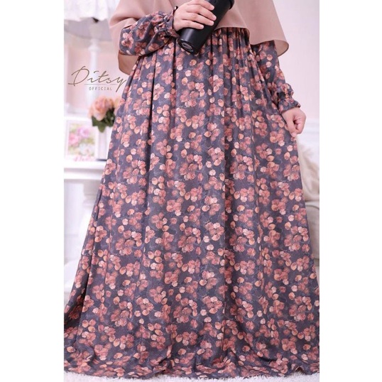 Ditsy Autumn charcoal nightgown XL