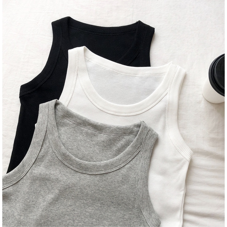 GirlWish Fashion Korean Sleeveless Tank Knit Top Atasan Tank Top