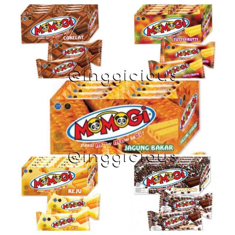 

Snek Jagung Momogi Jagung Bakar Momogi Keju Momogi Cokelat Momogi Tutti Frutti Momogi Cappucino 20x6gr Momogi box