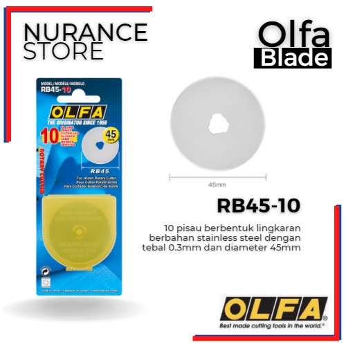 

REFILL BLADE OLFA RB45-10 UNTUK CUTTER OLFA RTY-2/G RTY-2/DX 45-C