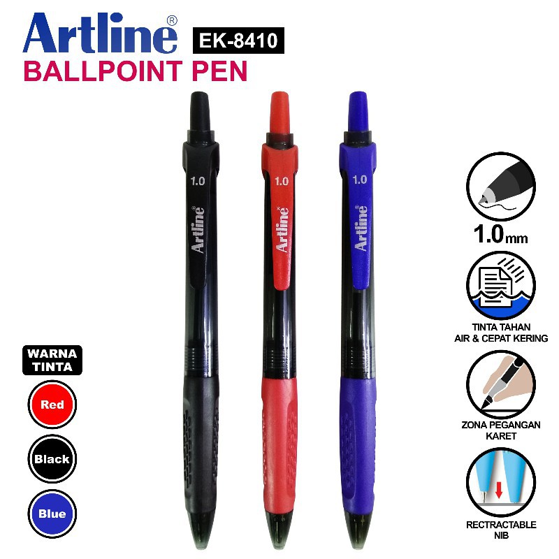 

[PCS] ARTLINE BALLPOINT EK-8410 1.0 MM PULPEN BULPEN*