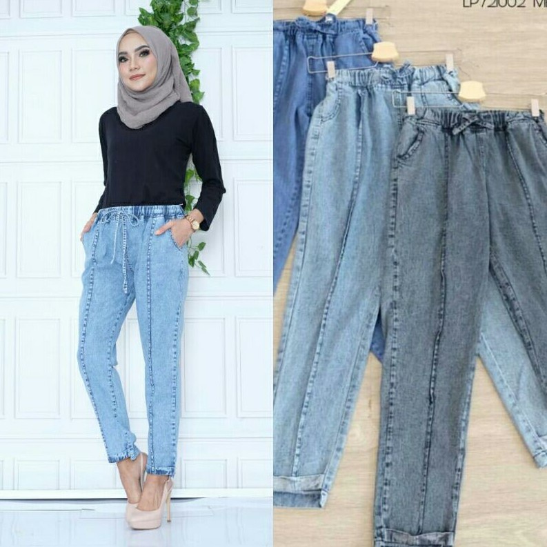 CELANA BOYFREIND PLAIN JEANS WANITA // FREE BELT/BOYFREIND POLOS