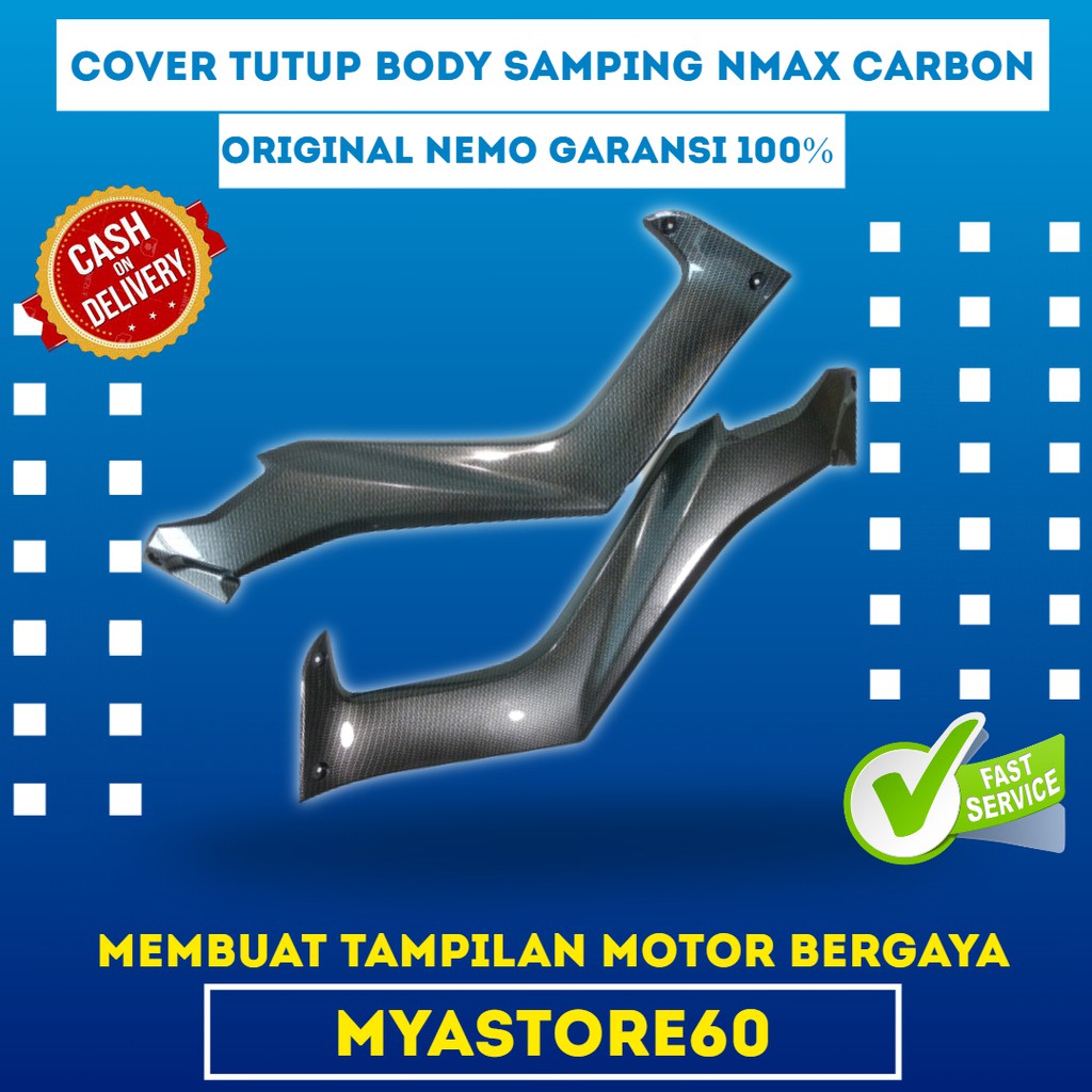 Cover Tutup Body Samping Nmax Carbon NEMO Tutup Cover Samping Body Aksesoris Variasi Asesoris Nmax