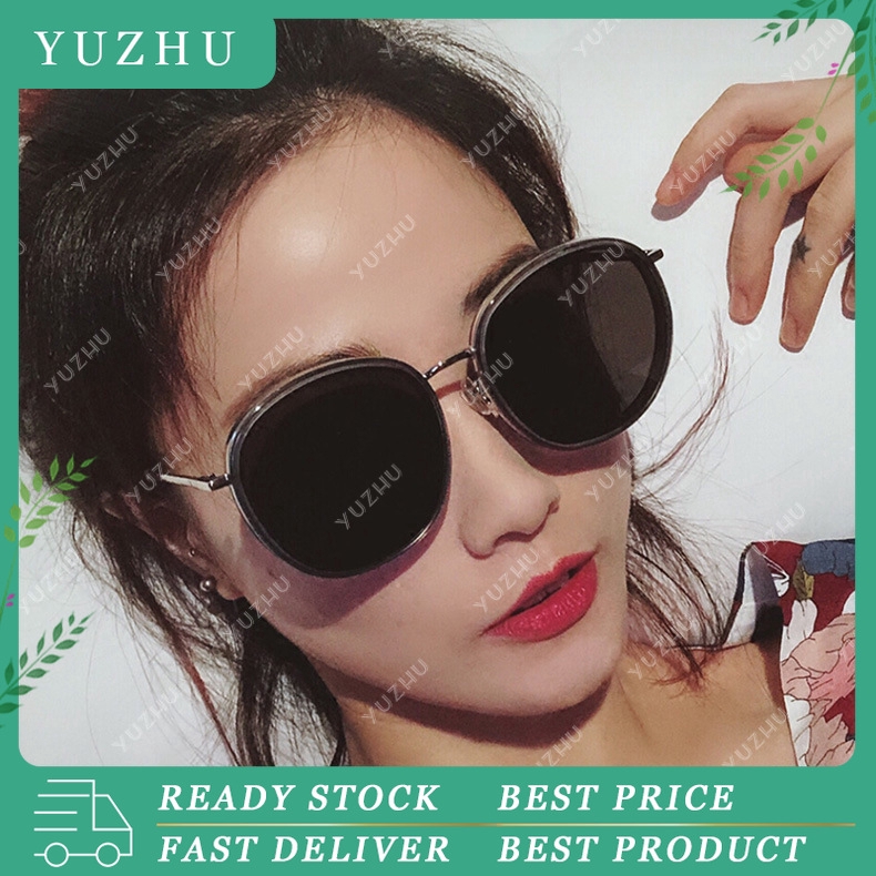 (YUZHU) Ulzzang Retro Putaran Cermin Sunglasses Wanita Korea Klasik Fashion Pria Kacamata Anti UV400