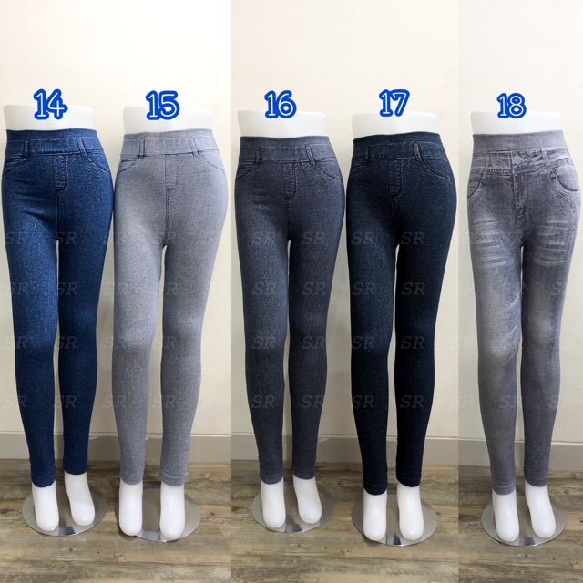 Legging Jeans Legging Import Wanita Denim Polos Panjang Basic Stretch