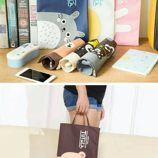 

Pouch Bag Creative Fun Print Portable A4 file Storage / Tempat Buku dan Alat Tulis