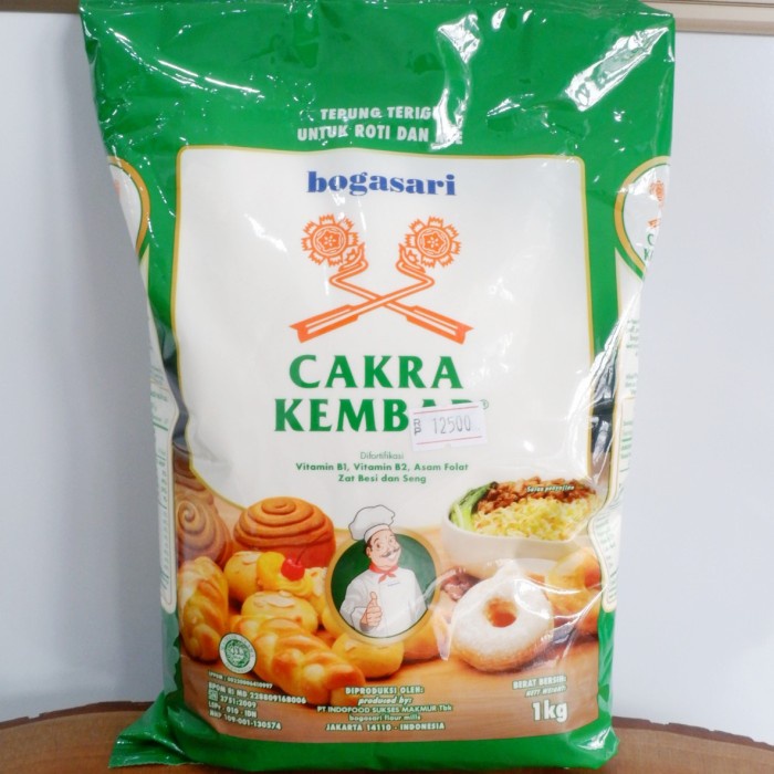 

cs01477 Tepung Cakra Kembar Premium 1 Kg / Tepung Protein Tinggi Bogasari Da01D100