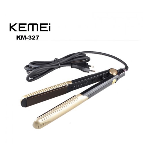 Kemei KM-327 Catok Pelurus Rambut Deangan Plat Ceramic