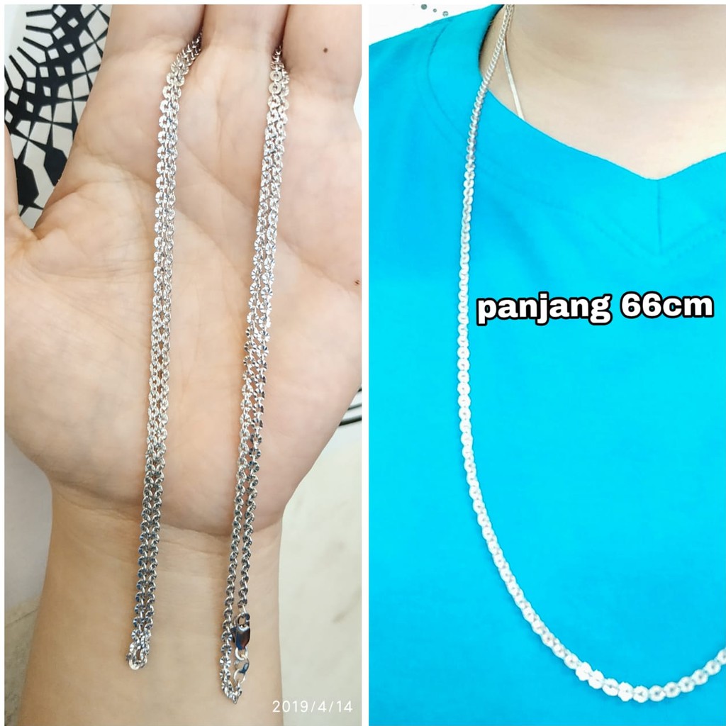 KALUNG NORI PANJANG PERAK ASLI LAPIS EMAS PUTIH S925 CC474