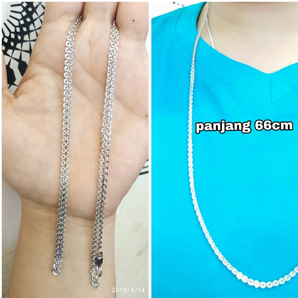 KALUNG NORI PANJANG PERAK ASLI LAPIS EMAS PUTIH S925 CC474