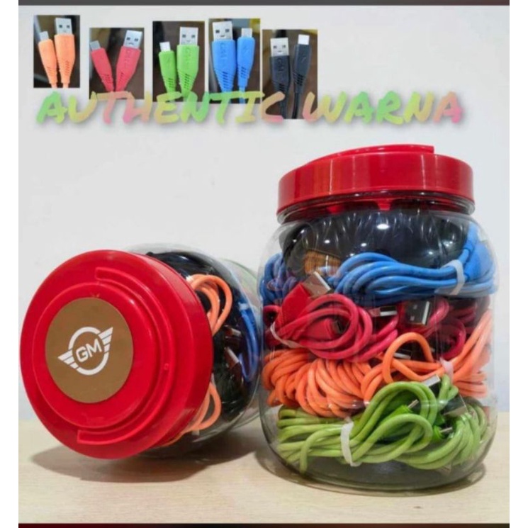 KABEL DATA TOPLES BULAT AUTHENTIC WARNA MICRO USB