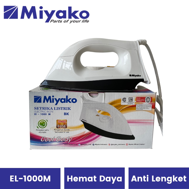 Setrika Miyako El-1008M | Gosokan Baju Seterika Hemat Energi Miyako 1008