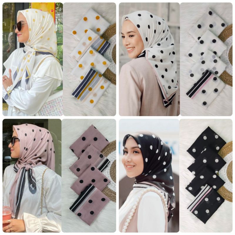 HIJAB SEGI EMPAT VOAL LASERCUT MOTIF Polkadot
