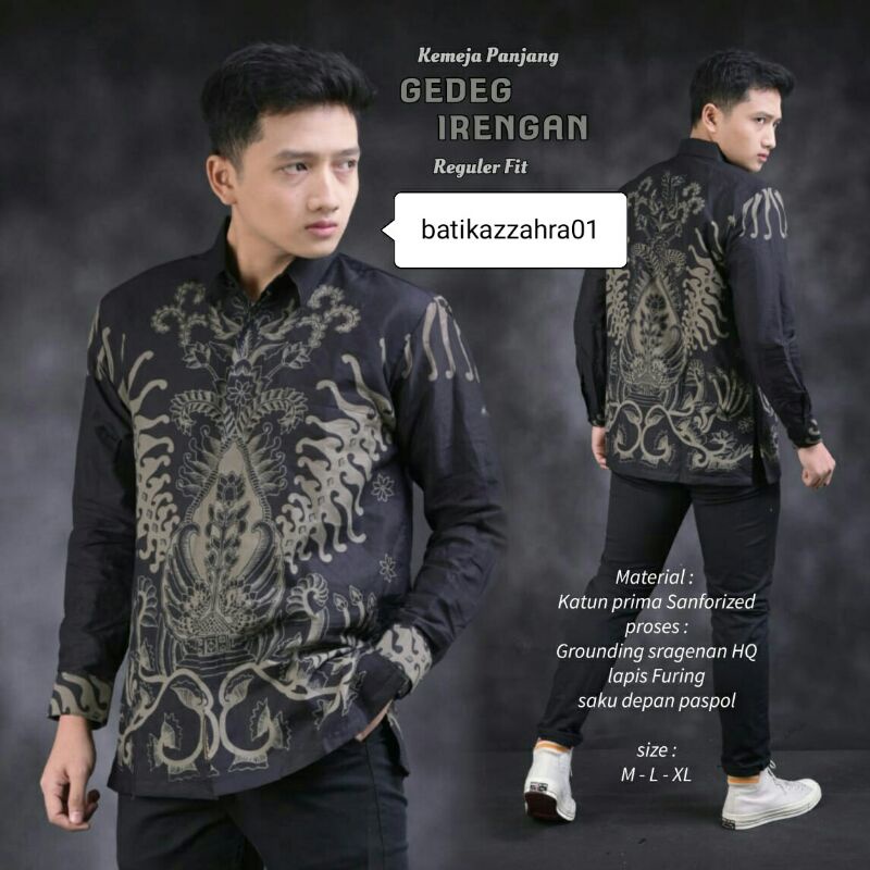 kemeja batik slimfit lengan panjang