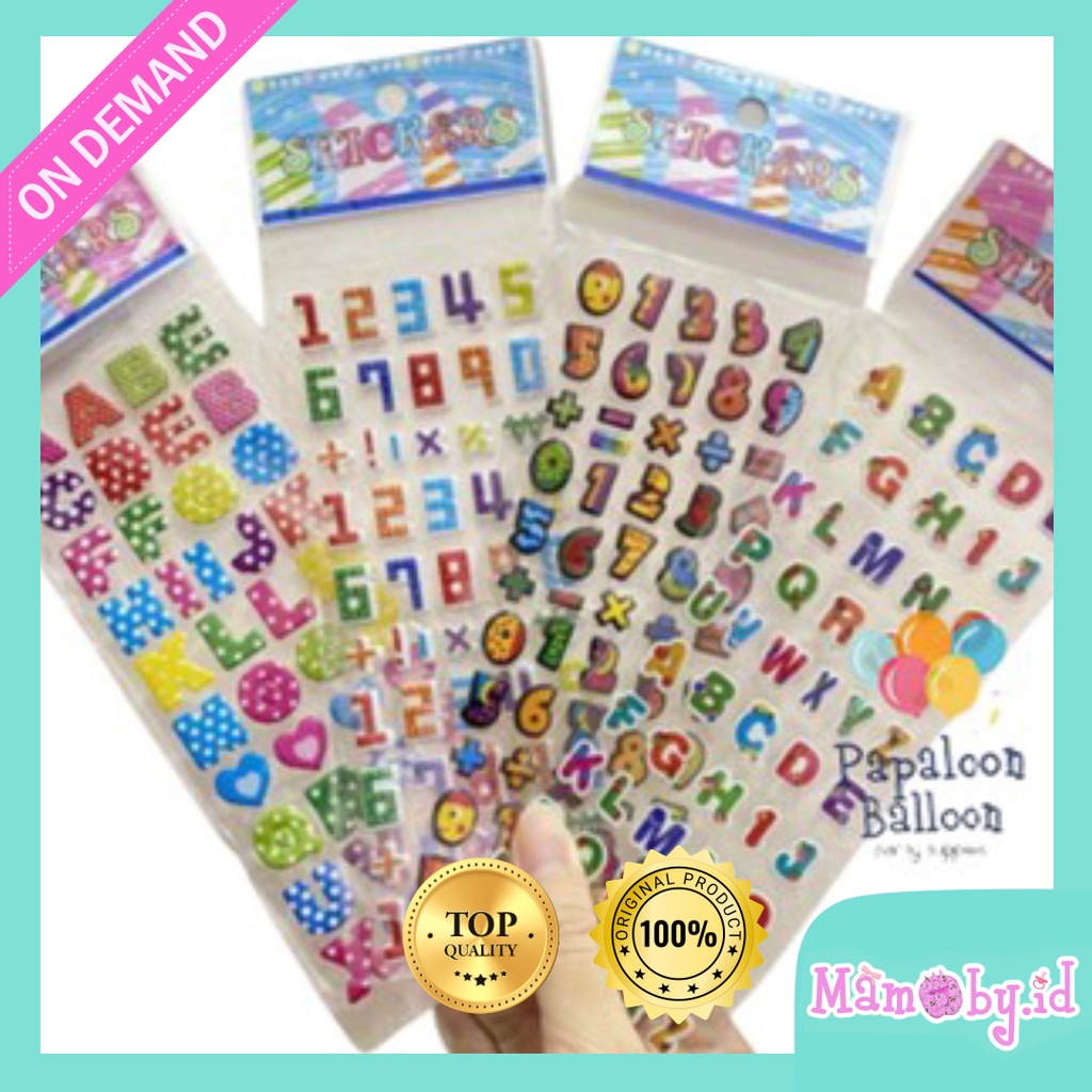 

Mamoshop Sticker lucu anak murah 3D angka n huruf