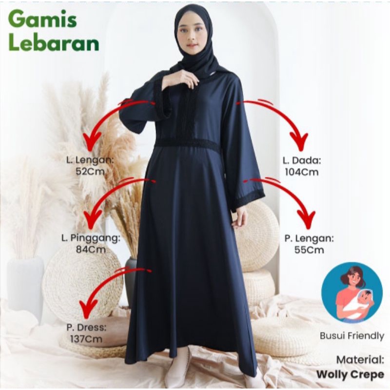 Gamis Renda Brukat Aulia/Style Hijab Modern/Raya Collection