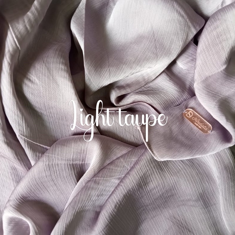 MALAY SILK SHAWL | PASHMINA CRINKLE TEXTURED SILK PREMIUM-Light taupe