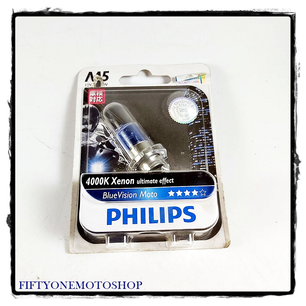 Lampu Bohlam Motor Blue Vision Philips 4000K Xenon Tipe M5