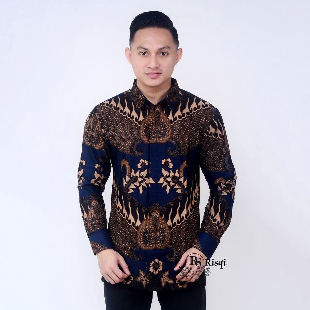 KEMEJA BATIK PRIA LENGAN PANJANG SIZE M L XL XXL BSWART batik HRB026 KENONGO SOGAN