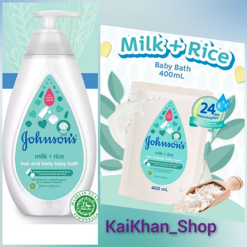 JOHNSON's Milk &amp; Rice Bath 400ml - Refill / Pump