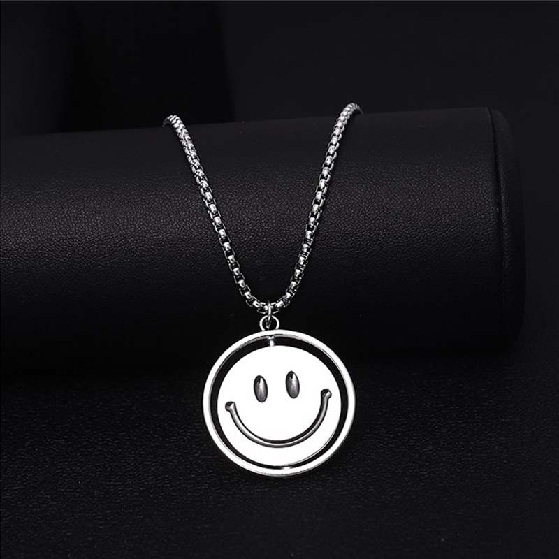 Hip Hop Swivel Pendant Flip Mood Necklace