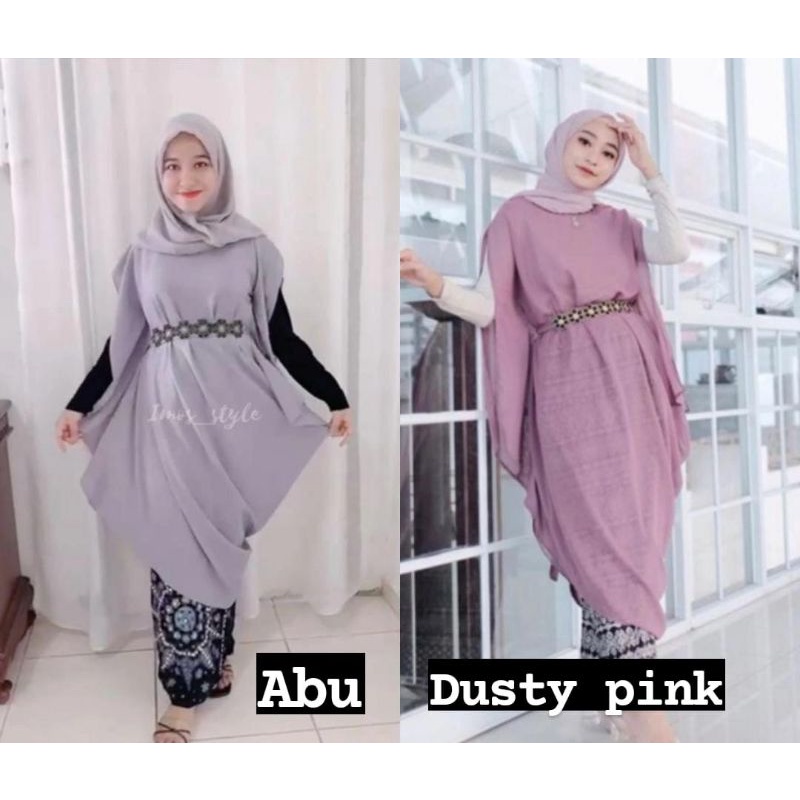 KAFTAN - KAFTAN LILY - DRESS KAFTAN (OUTER+BELT) TERMURAH BAHAN DIAMOND PREMIUM - Kondangan