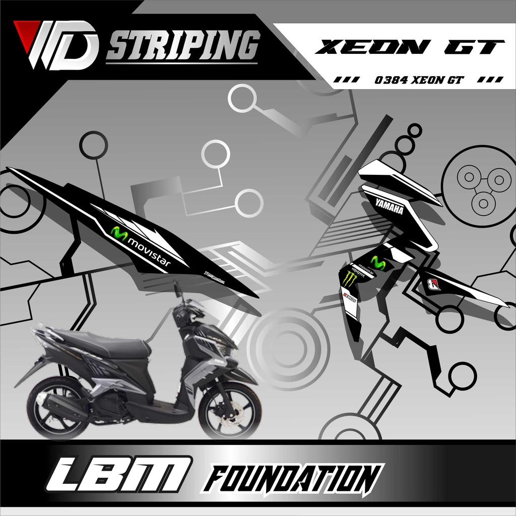 0384 Stiker Striping Xeon Gt Variasi Movistar