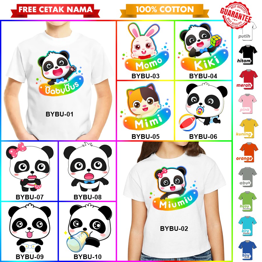 [FREE NAMA!!] Baju Kaos ANAK DAN DEWASA BABYBUS BABY BUS BANYAK MOTIF