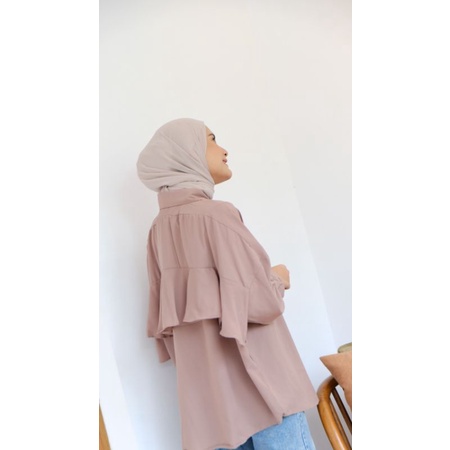 RYU TOP OVERSIZED / KEMEJA WANITA / KEMEJA ATASAN WANITA-Mocca