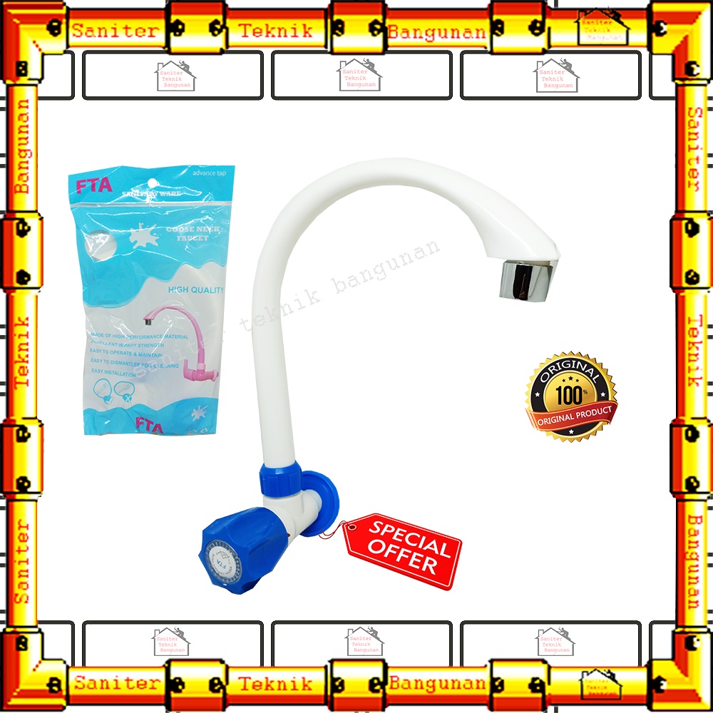 Kran Angsa Bahan Pvc Model Belimbing 1/2 Inch FTA Keran Wastafel Cuci Piring