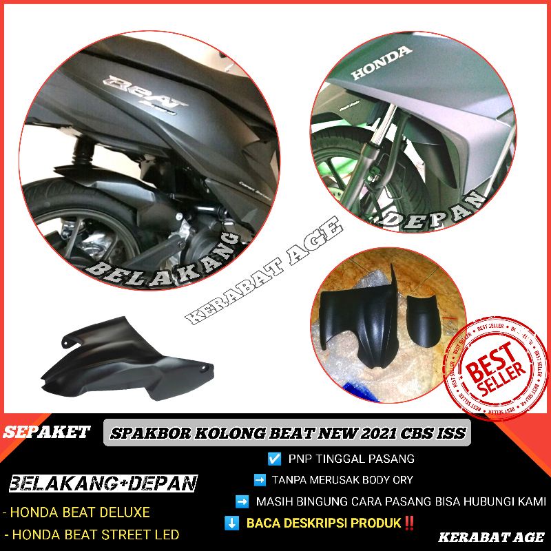 FULSET HUGGER SPAKBOR KOLONG HONDA BEAT 2022 LED ALL DELUXE BELAKANG &amp; DEPAN