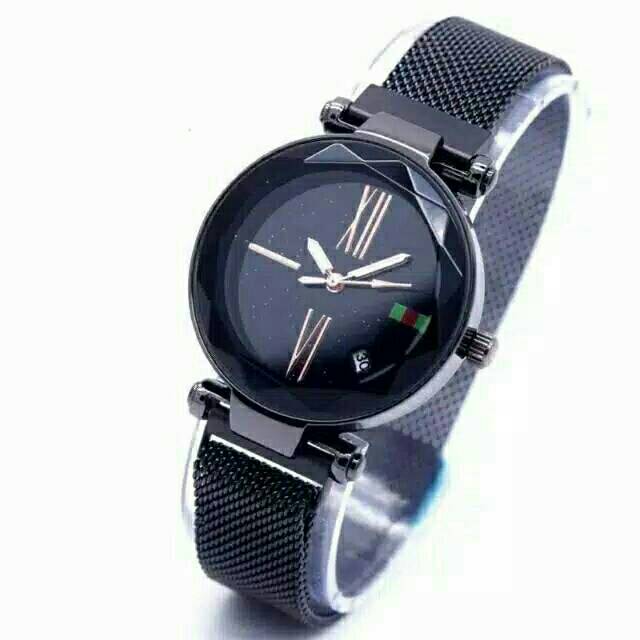 Jam Tangan ROMAWI Magnet Jam Tangan Wanita Tanggal Aktif Ready 4 Warna GU123