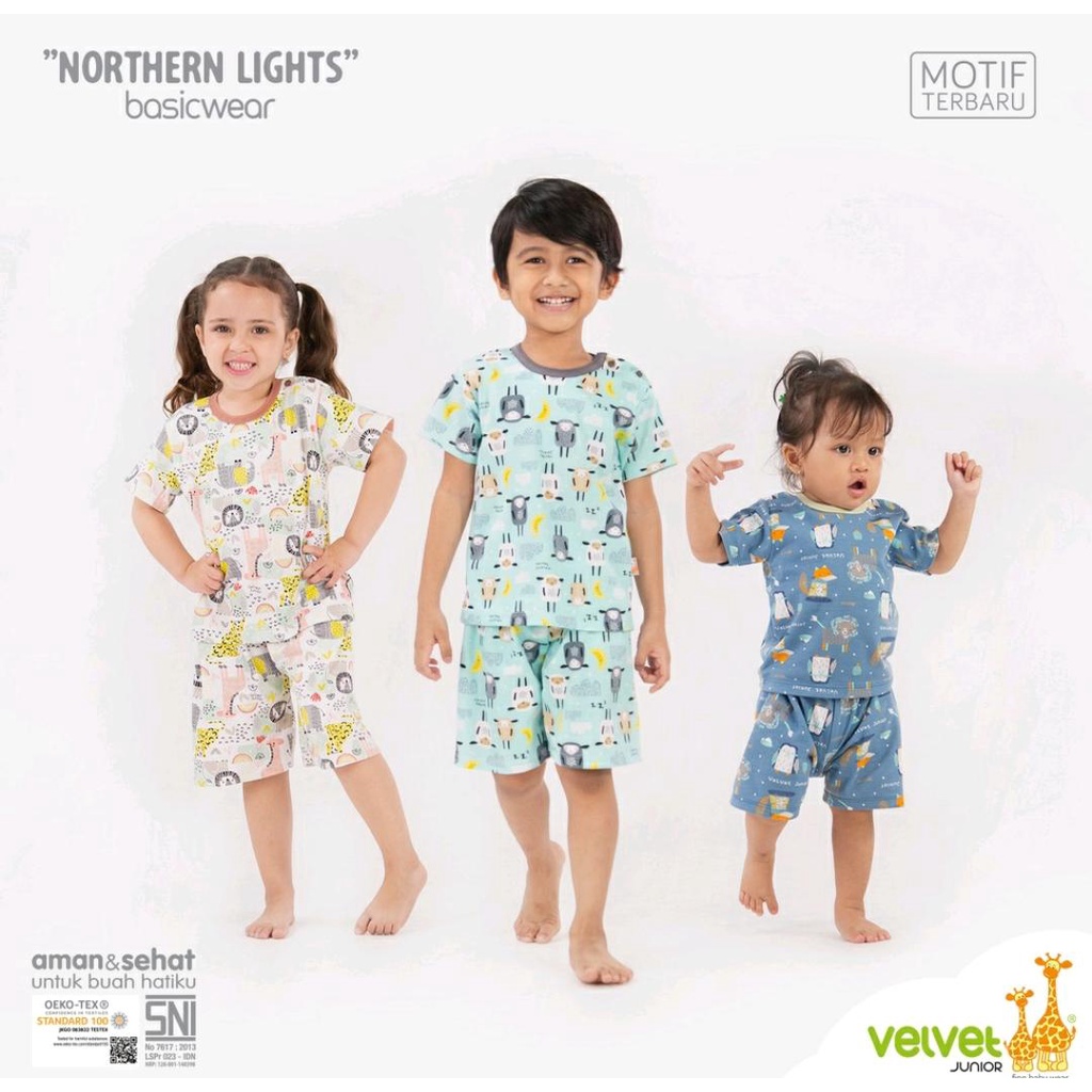 VELVET JUNIOR SETELAN BAYI MOTIF NORTHERN LIGHTS / SETELAN BAYI