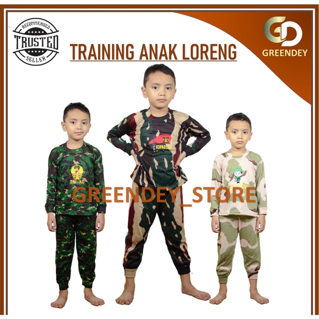 BAJU TRAINING ANAK LAKI LAKI  LORENG TK SD BAJU LORENG BRIMOB COWO SETELAN BAJU TIDUR ANAK