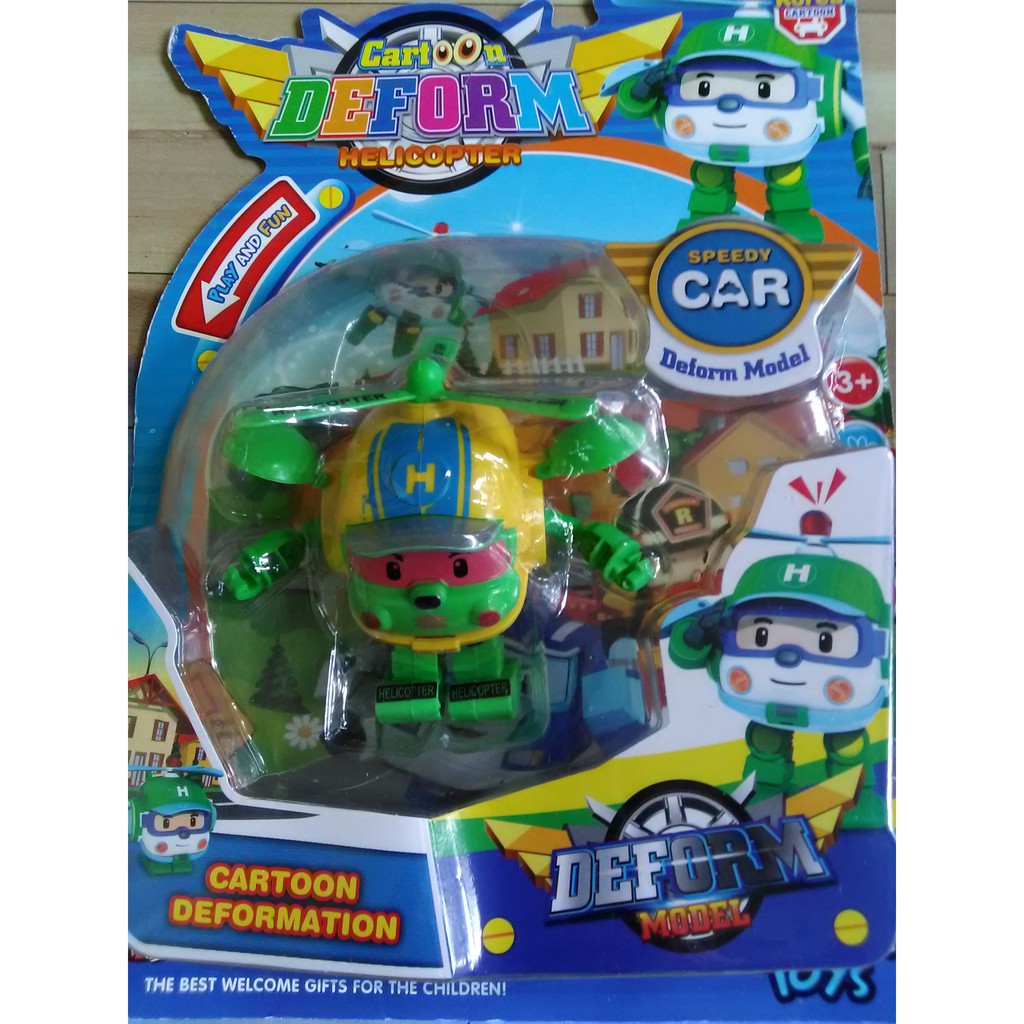 Cartoon Deformed Police Car mainan robot