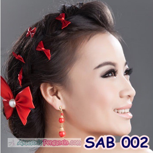 [STOK TERBATAS] AKSESORIS RAMBUT PESTA SET AKSESORIS JEPIT MERAH SAB002