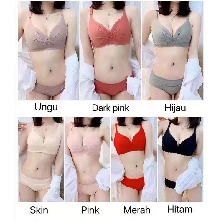 Sayishop BH push-up Bra Premium Quality Seamless Sport Push Up V Cross Tanpa Kawat