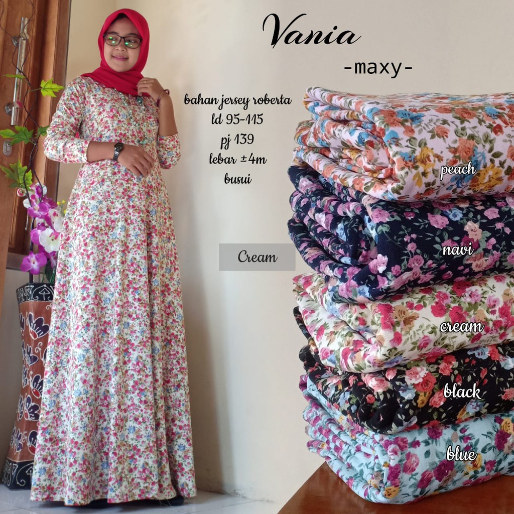 Kode 36 gamis hanako umbrella/gamis busui umbrella motif/gamis jersey super bunga kecil