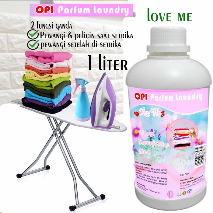 Trika Isi Ulang laundry 1 Liter pewangi Love Me Wangi segar tahan lama Formula OPI baru by Ovelly shop sudah ada izin edar resmi by Oke sabun suplayer