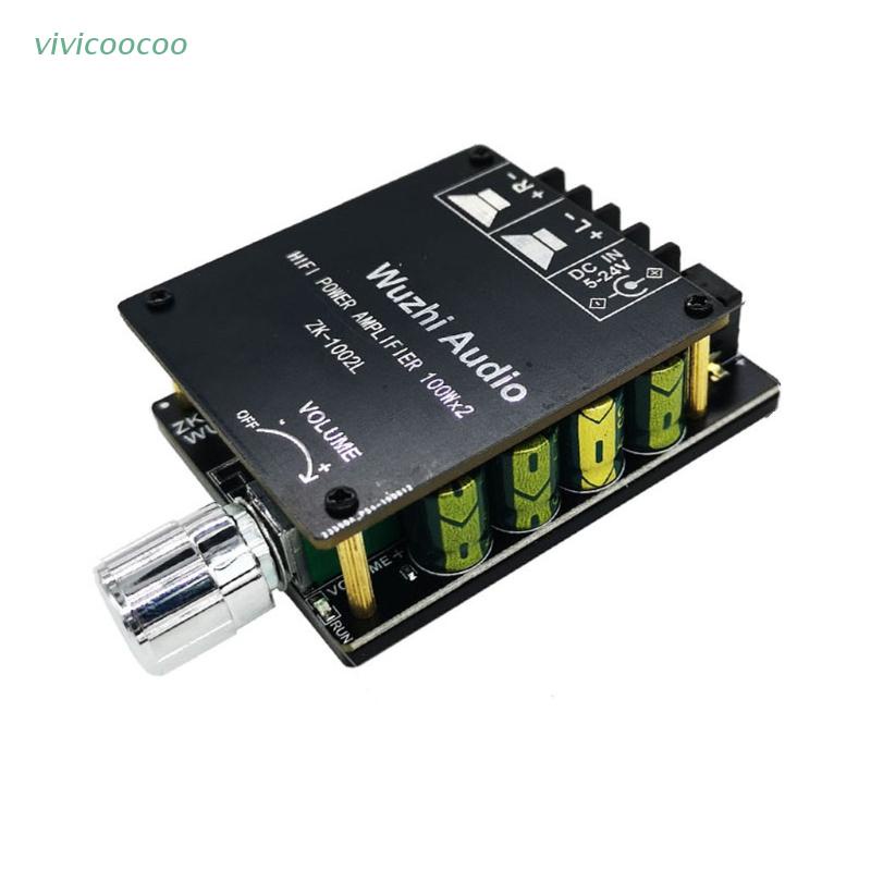 Vivi Mini Zk-1002L Papan Amplifier Audio Stereo Wireless Bluetooth 5.0 Dual Channel 100w Dc 12v 24v