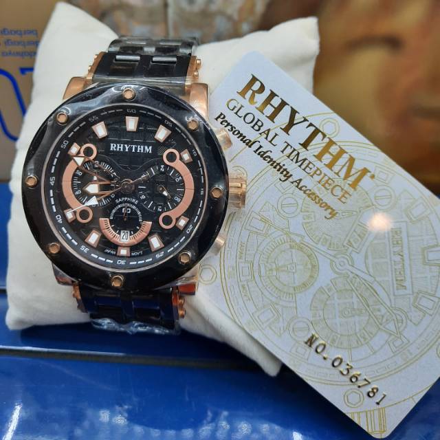 Jam Tangan Pria Sport Rhythm 1203 Original Sapphire Chronograph Aktif