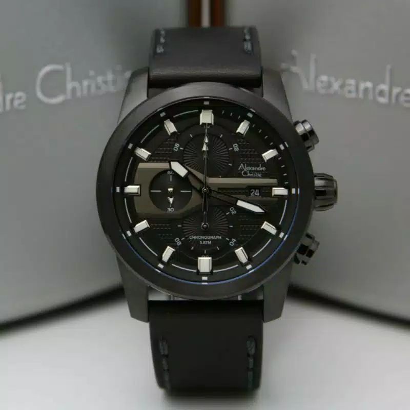 JAM TANGAN PRIA ALEXANDRE CRISTIE AC 6562 FULL BLACK