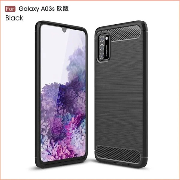 Case Slim Fit Carbon Samsung A03S SM-A037F 6.5 Inchi Softshell Fiber Multi Carbon Anti Melar