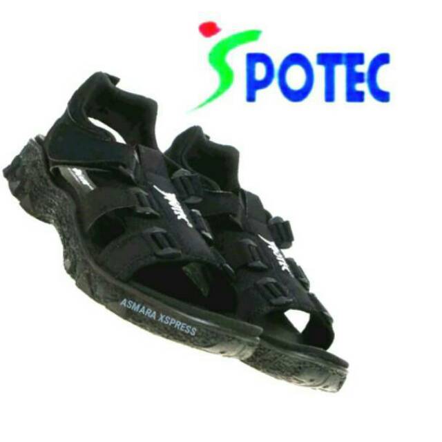 Spotec Original Legendary Healthy Sandal Hiking Gunung Tracking - Sandy Full Black