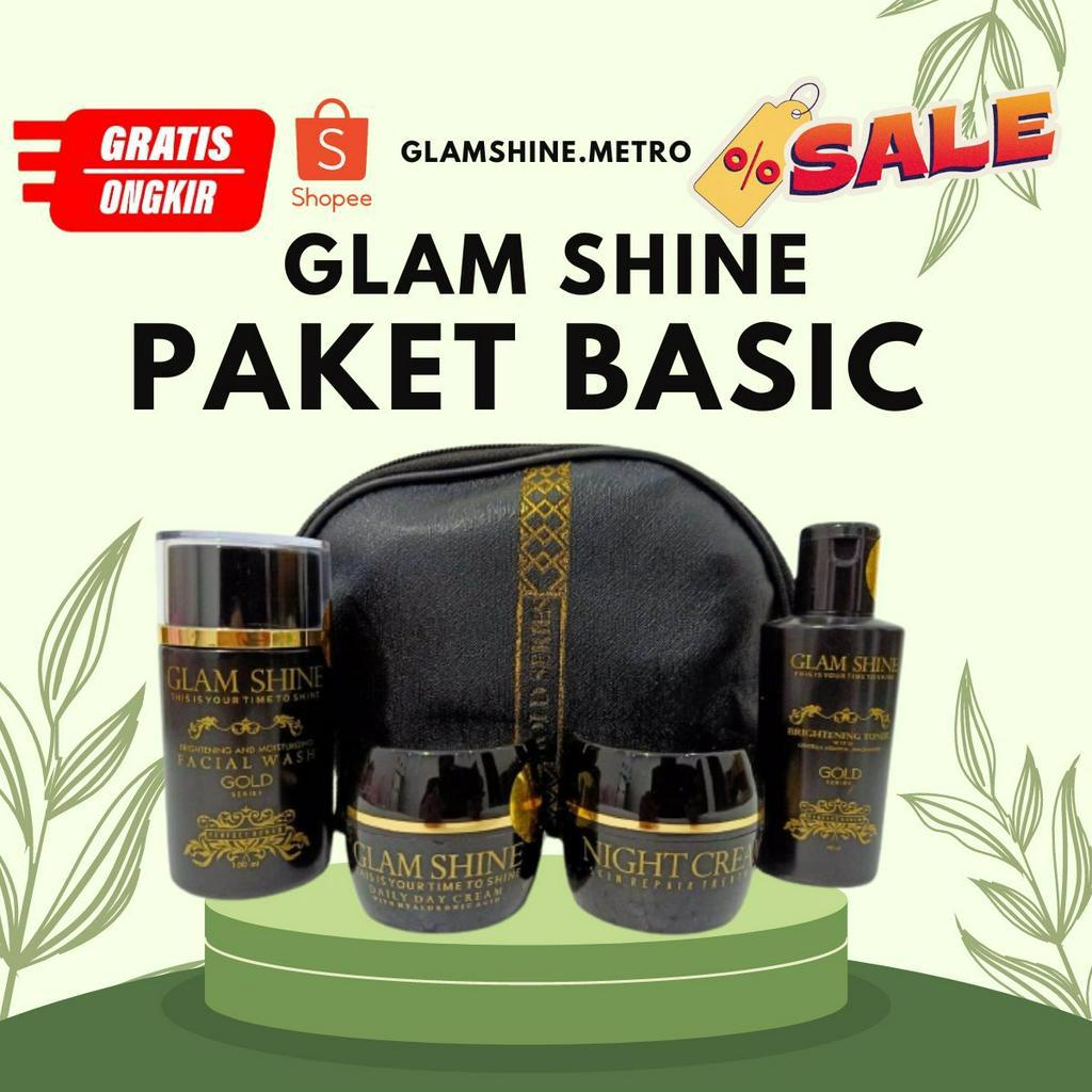 Glamshine glam shine skincare merawat kulit wajah glowing skincare glamshine gold series PAKET GOLD 